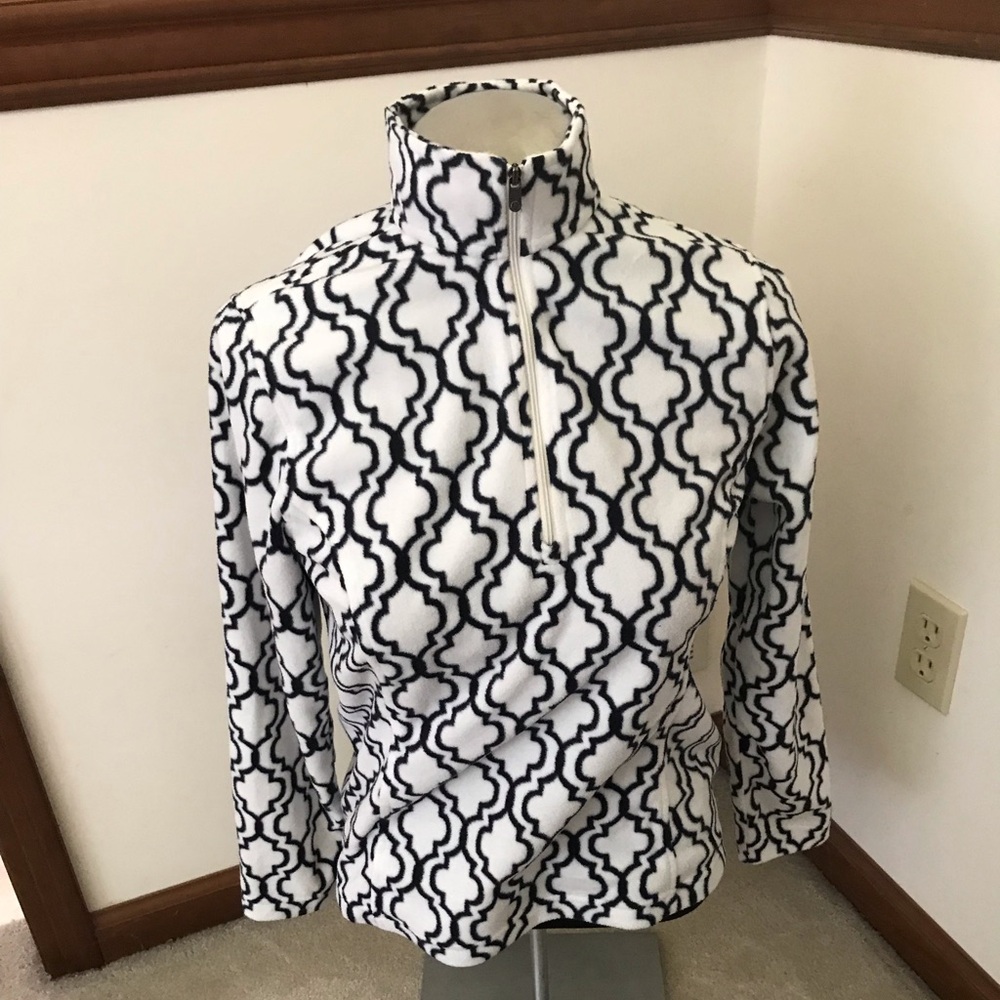 Lands End pull over half zip fleece jacket